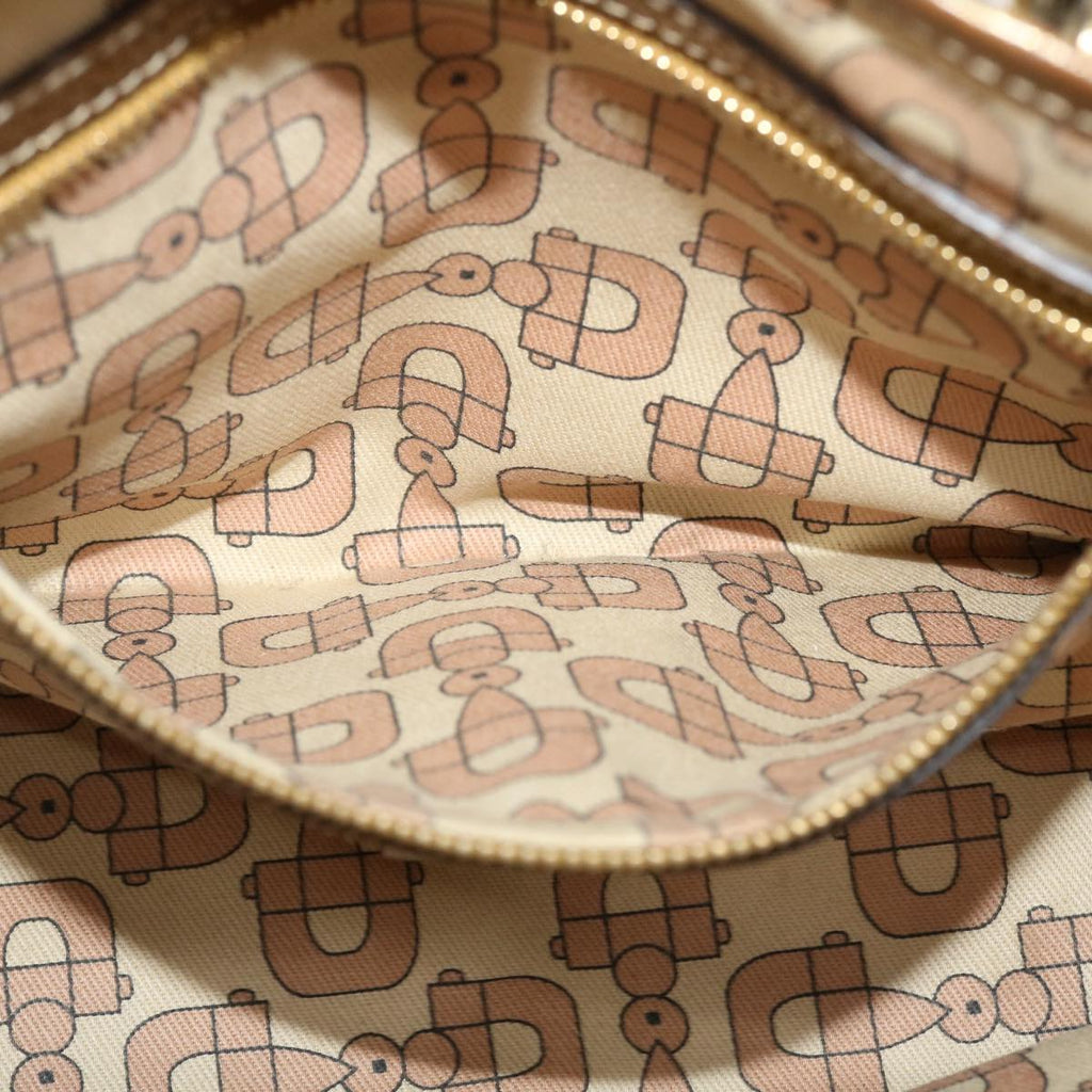 GUCCI Sherry Line GG Canvas Hand Bag Beige Gold pink 213041 rd4461