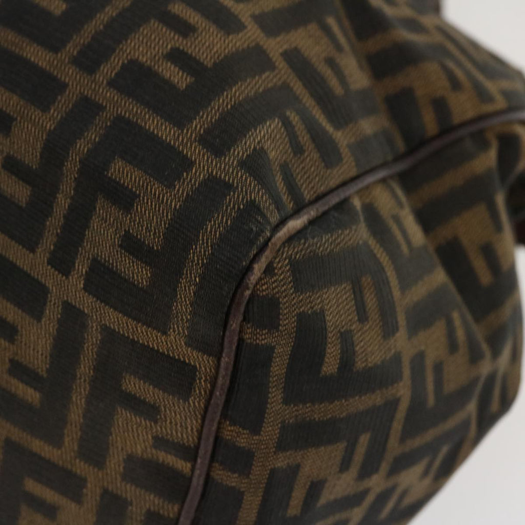 FENDI Zucca Canvas Hand Bag Nylon Brown Black rd4508