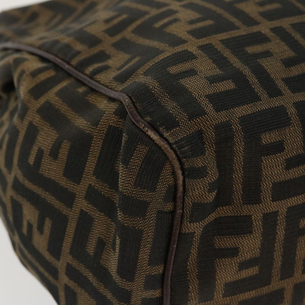FENDI Zucca Canvas Hand Bag Nylon Brown Black rd4508
