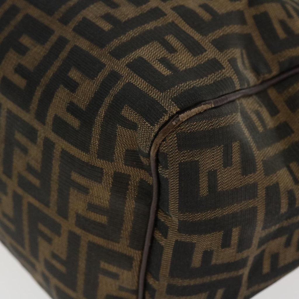 FENDI Zucca Canvas Hand Bag Nylon Brown Black rd4508