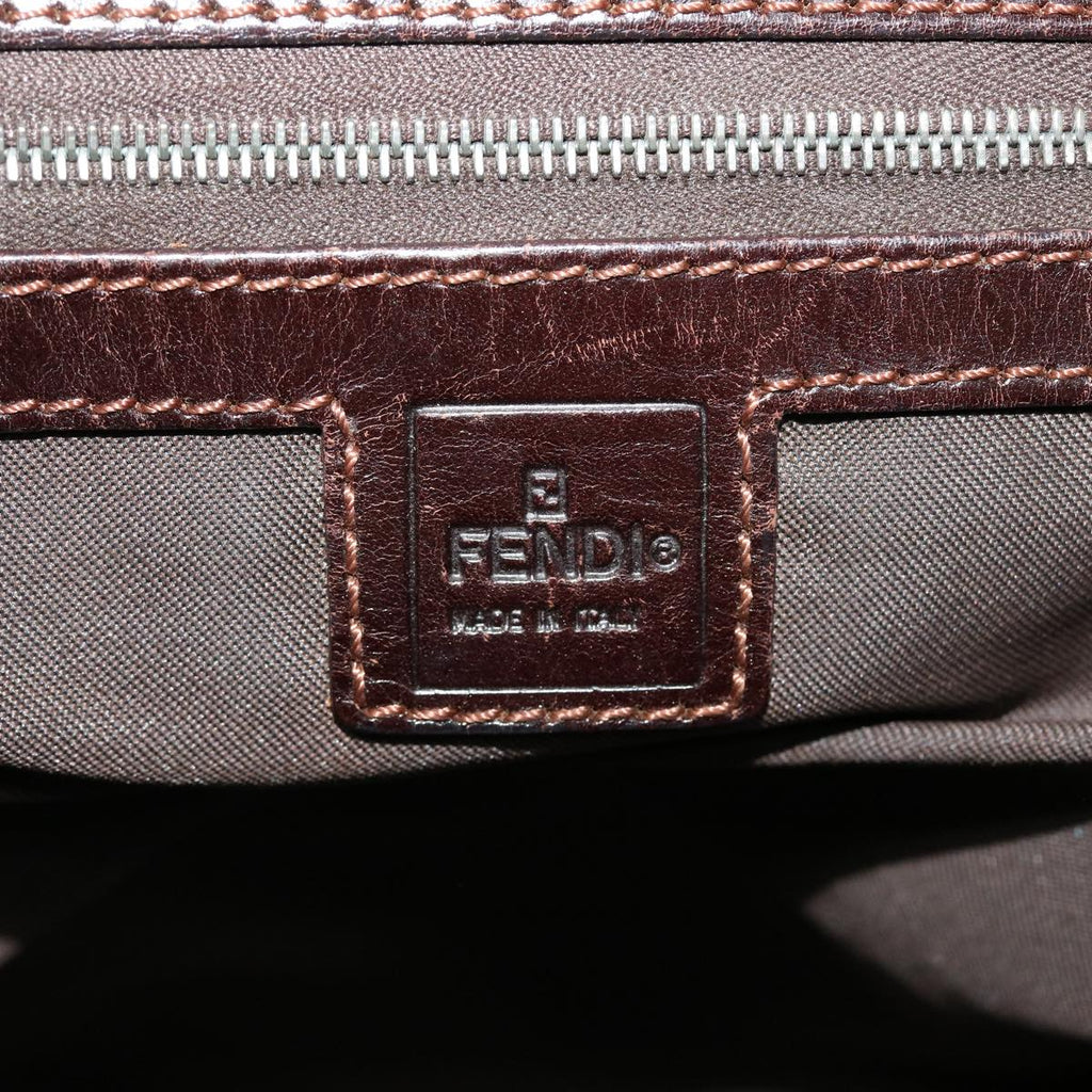 FENDI Zucca Canvas Hand Bag Nylon Brown Black rd4508