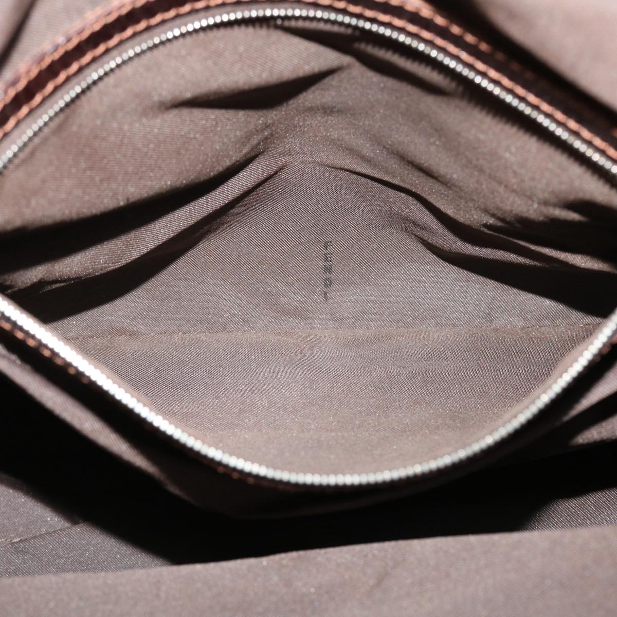 FENDI Zucca Canvas Hand Bag Nylon Brown Black rd4508