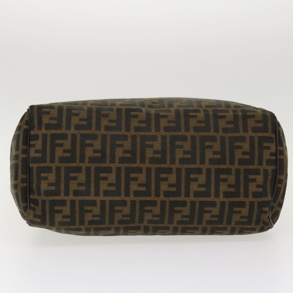 FENDI Zucca Canvas Hand Bag Nylon Brown Black rd4508