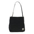 FENDI Zucchino Canvas Shoulder Bag Black rd4513