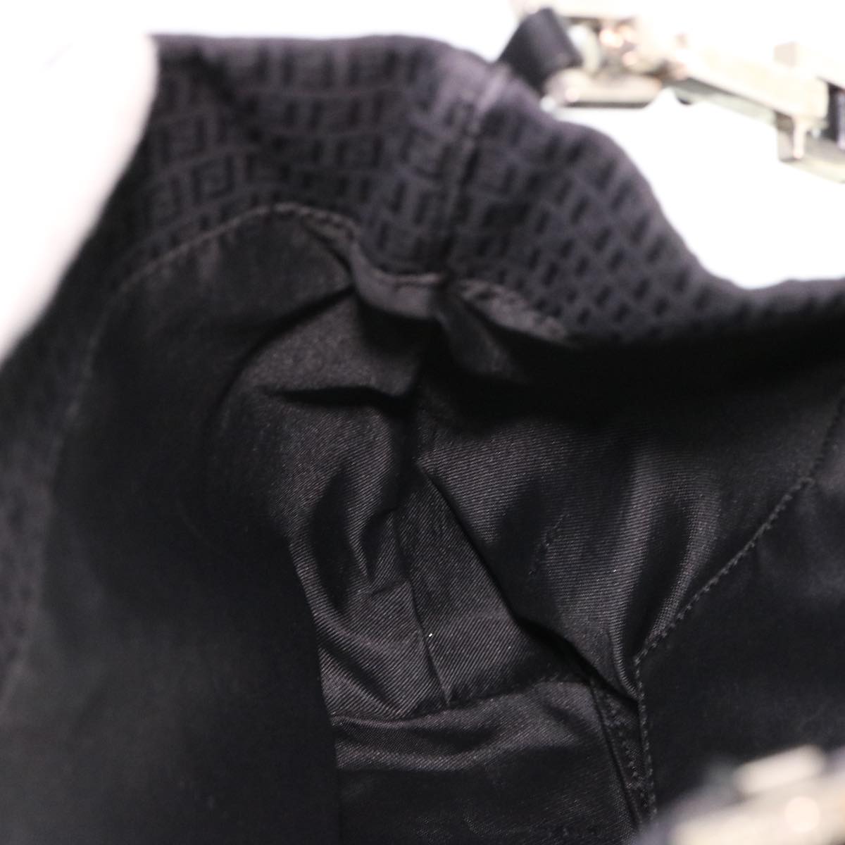 FENDI Zucchino Canvas Shoulder Bag Black rd4513
