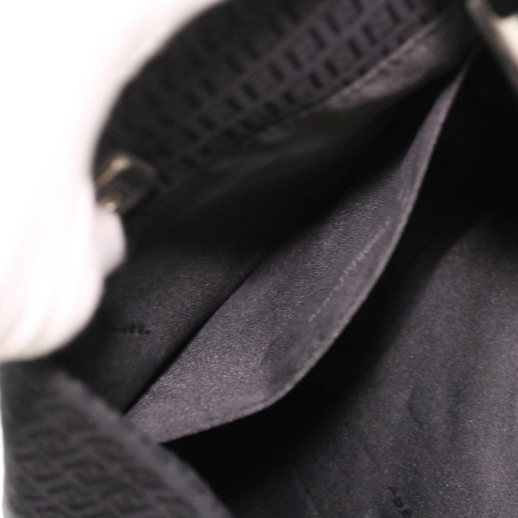 FENDI Zucchino Canvas Shoulder Bag Black rd4513