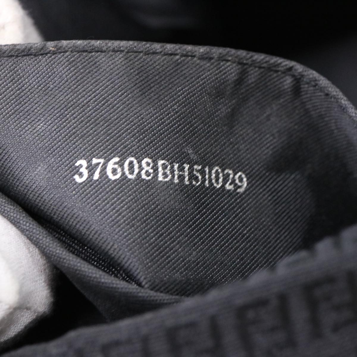FENDI Zucchino Canvas Shoulder Bag Black rd4513
