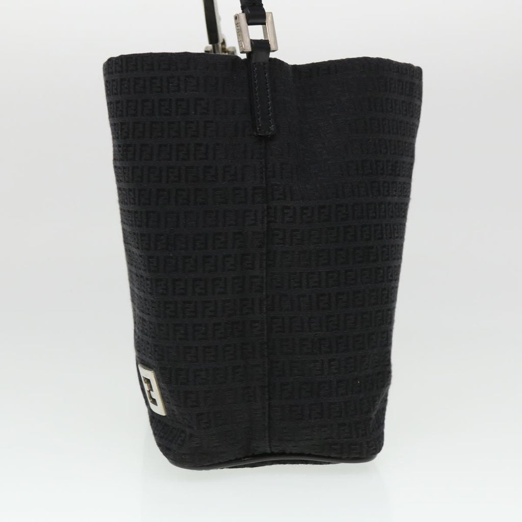 FENDI Zucchino Canvas Shoulder Bag Black rd4513