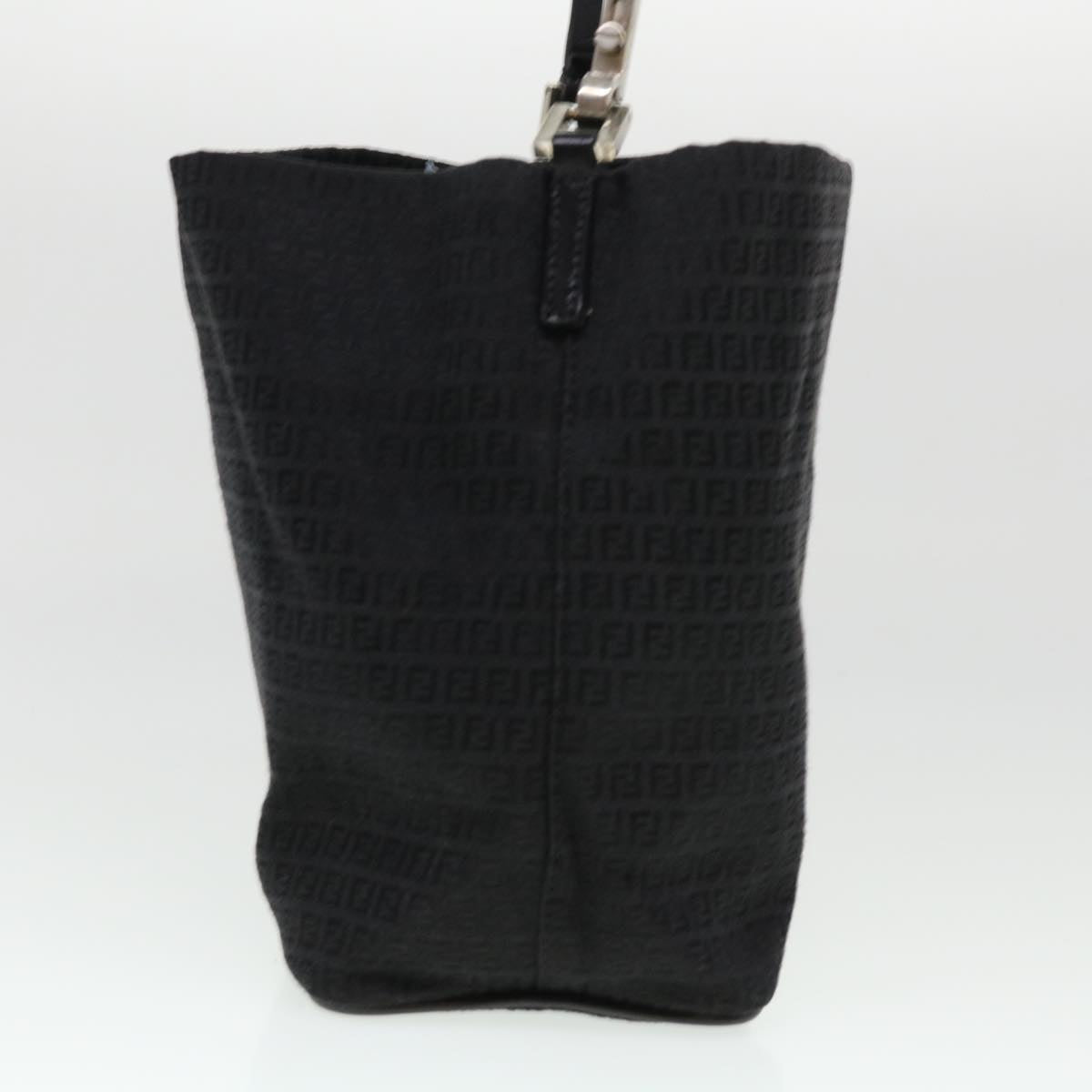 FENDI Zucchino Canvas Shoulder Bag Black rd4513