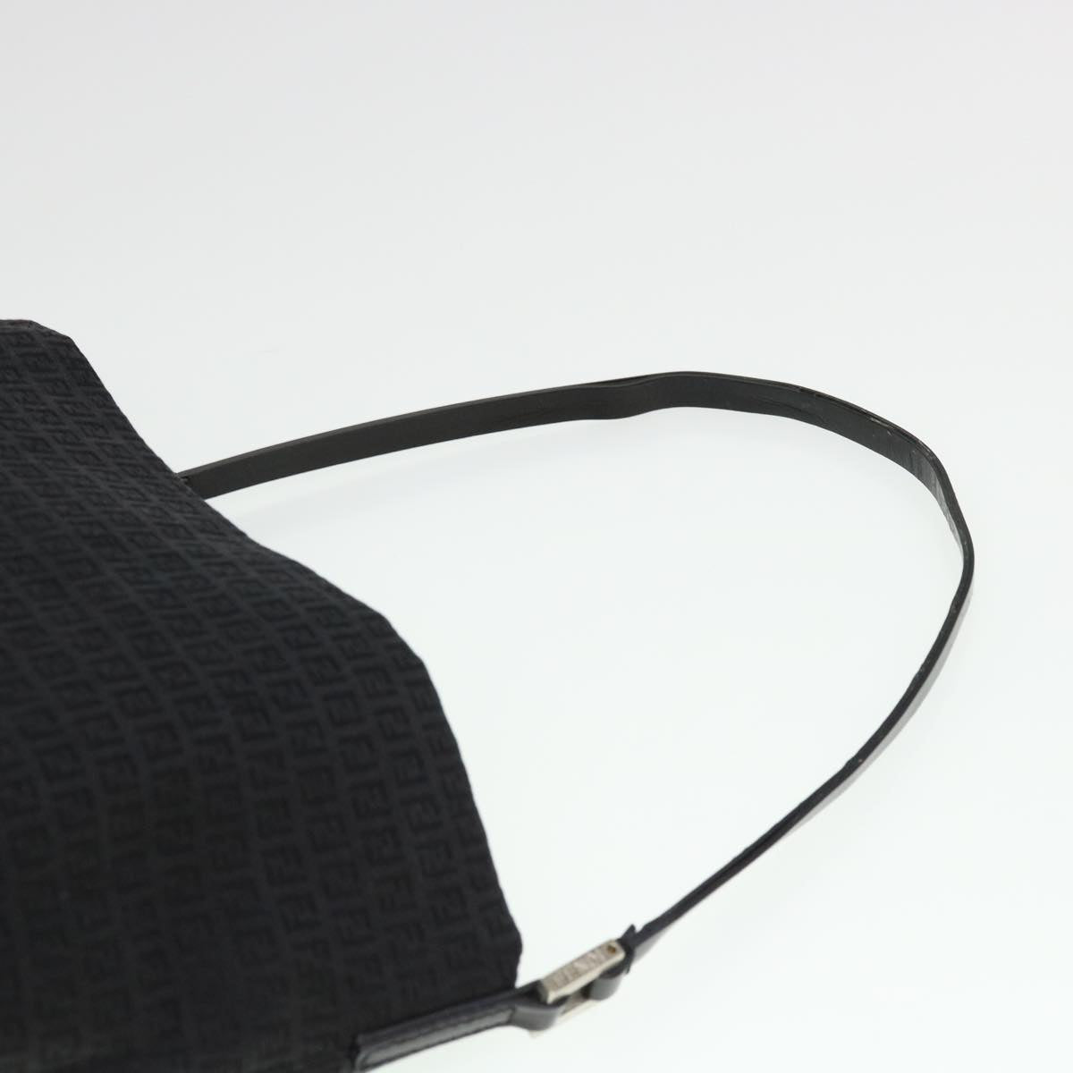FENDI Zucchino Canvas Shoulder Bag Black rd4513