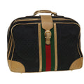 GUCCI Web Sherry Line GG Canvas Boston Bag Black Green Red rd4534