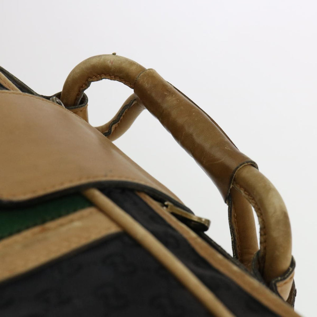 GUCCI Web Sherry Line GG Canvas Boston Bag Black Green Red rd4534