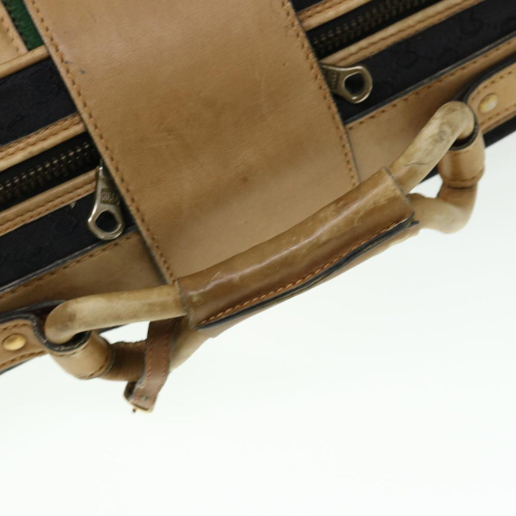 GUCCI Web Sherry Line GG Canvas Boston Bag Black Green Red rd4534