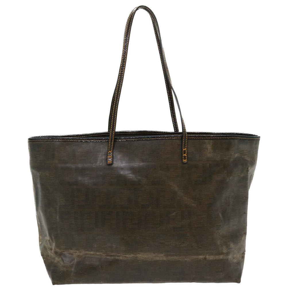FENDI Zucca Canvas Tote Bag Coated Canvas Brown Yellow rd4550