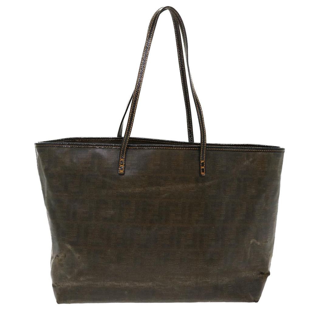 FENDI Zucca Canvas Tote Bag Coated Canvas Brown Yellow rd4550