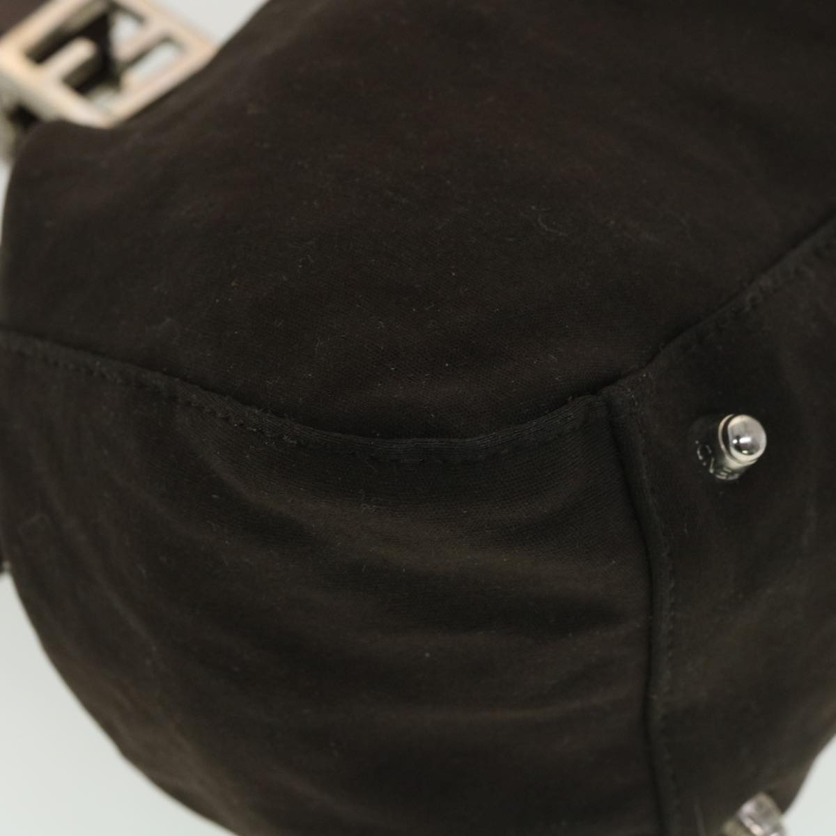 FENDI Hand Bag Nylon Brown rd4558