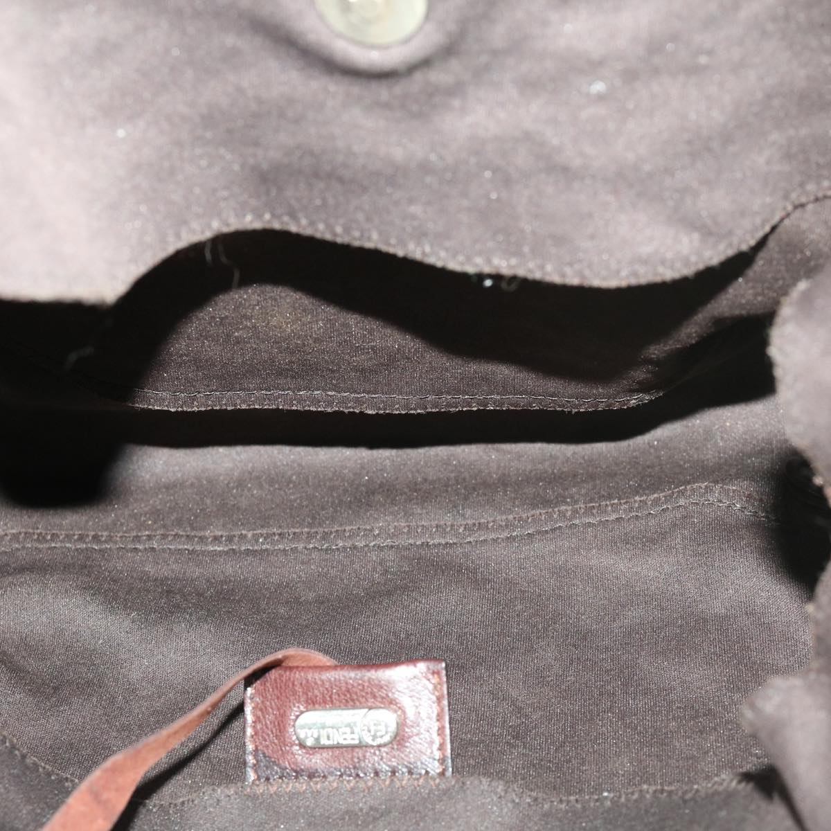FENDI Hand Bag Nylon Brown rd4558