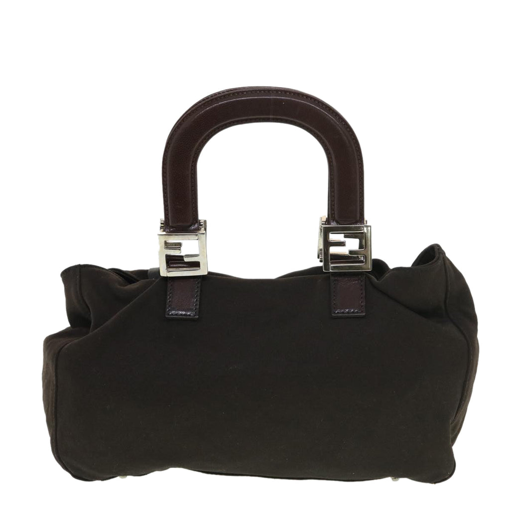 FENDI Hand Bag Nylon Brown rd4558
