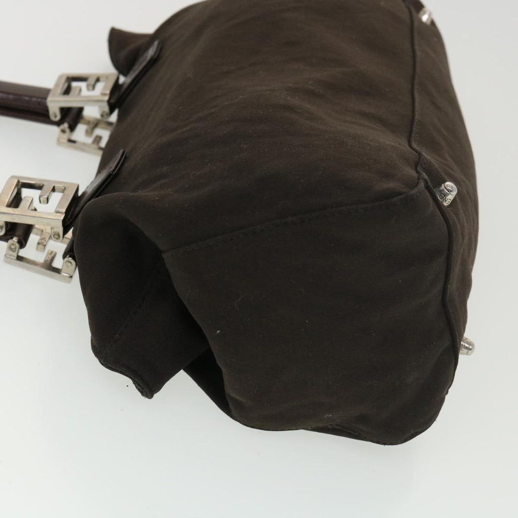 FENDI Hand Bag Nylon Brown rd4558
