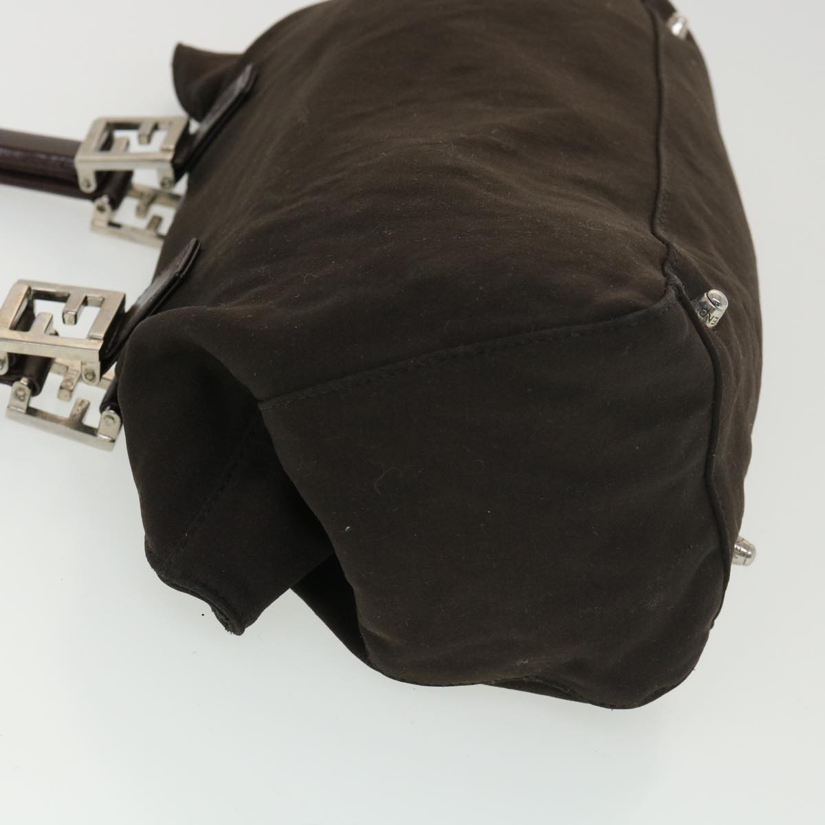 FENDI Hand Bag Nylon Brown rd4558