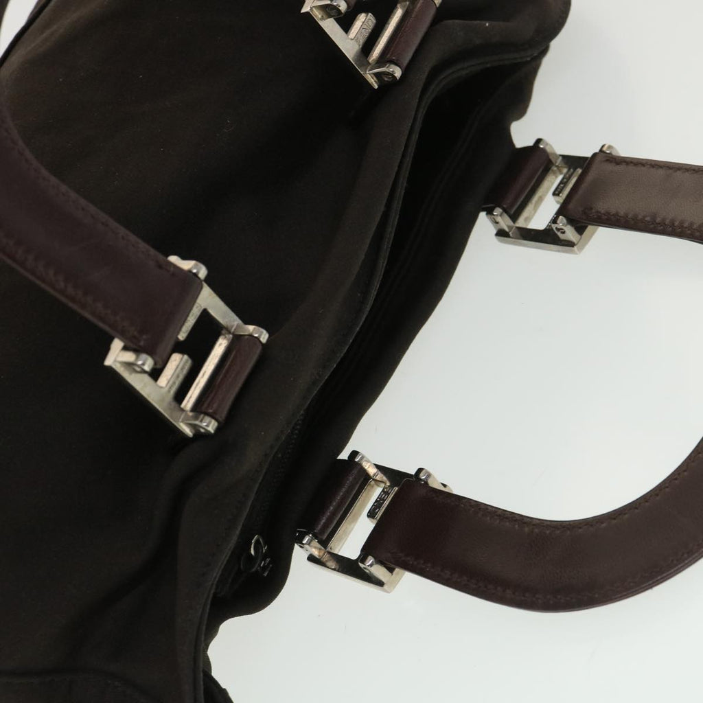 FENDI Hand Bag Nylon Brown rd4558