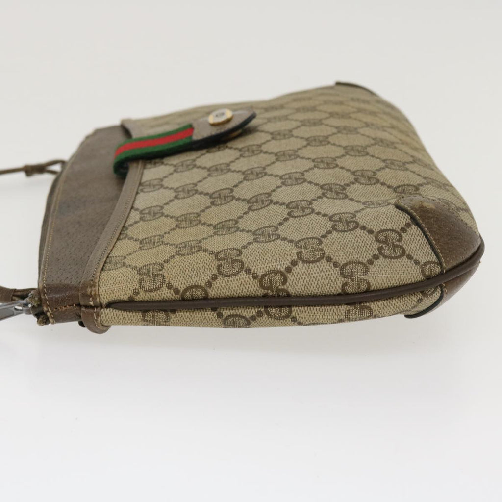GUCCI Web Sherry Line GG Canvas Boston Bag PVC Leather Beige Green Red rd4560