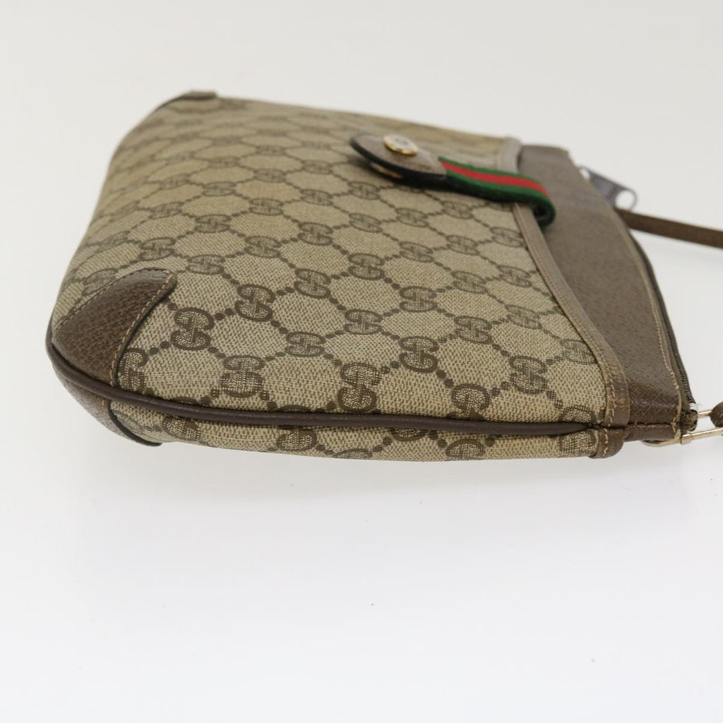 GUCCI Web Sherry Line GG Canvas Boston Bag PVC Leather Beige Green Red rd4560