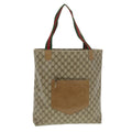 GUCCI Web Sherry Line GG Canvas Tote Bag PVC Leather Beige Green Red rd4576