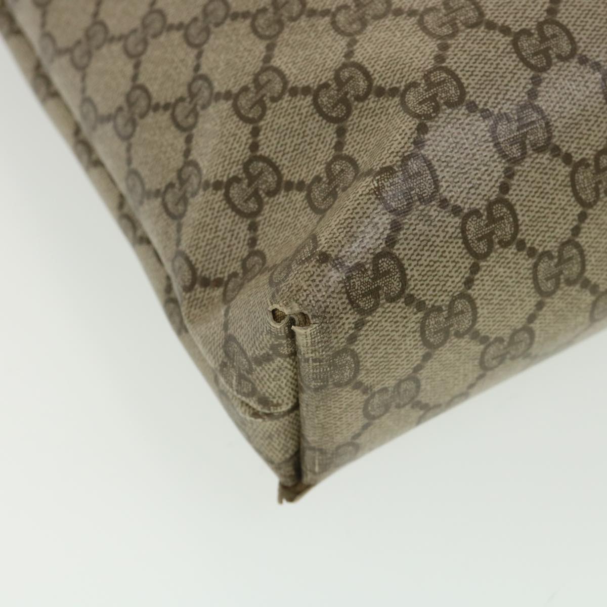 GUCCI Web Sherry Line GG Canvas Tote Bag PVC Leather Beige Green Red rd4576