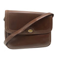 GUCCI Leather Shoulder Bag Brown rd458