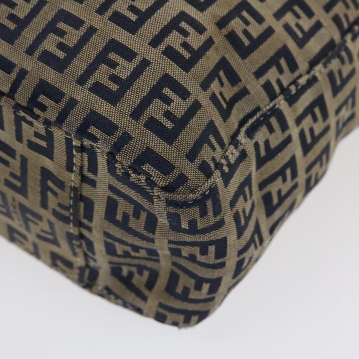 FENDI Zucchino Canvas Shoulder Bag Nylon Navy rd4608