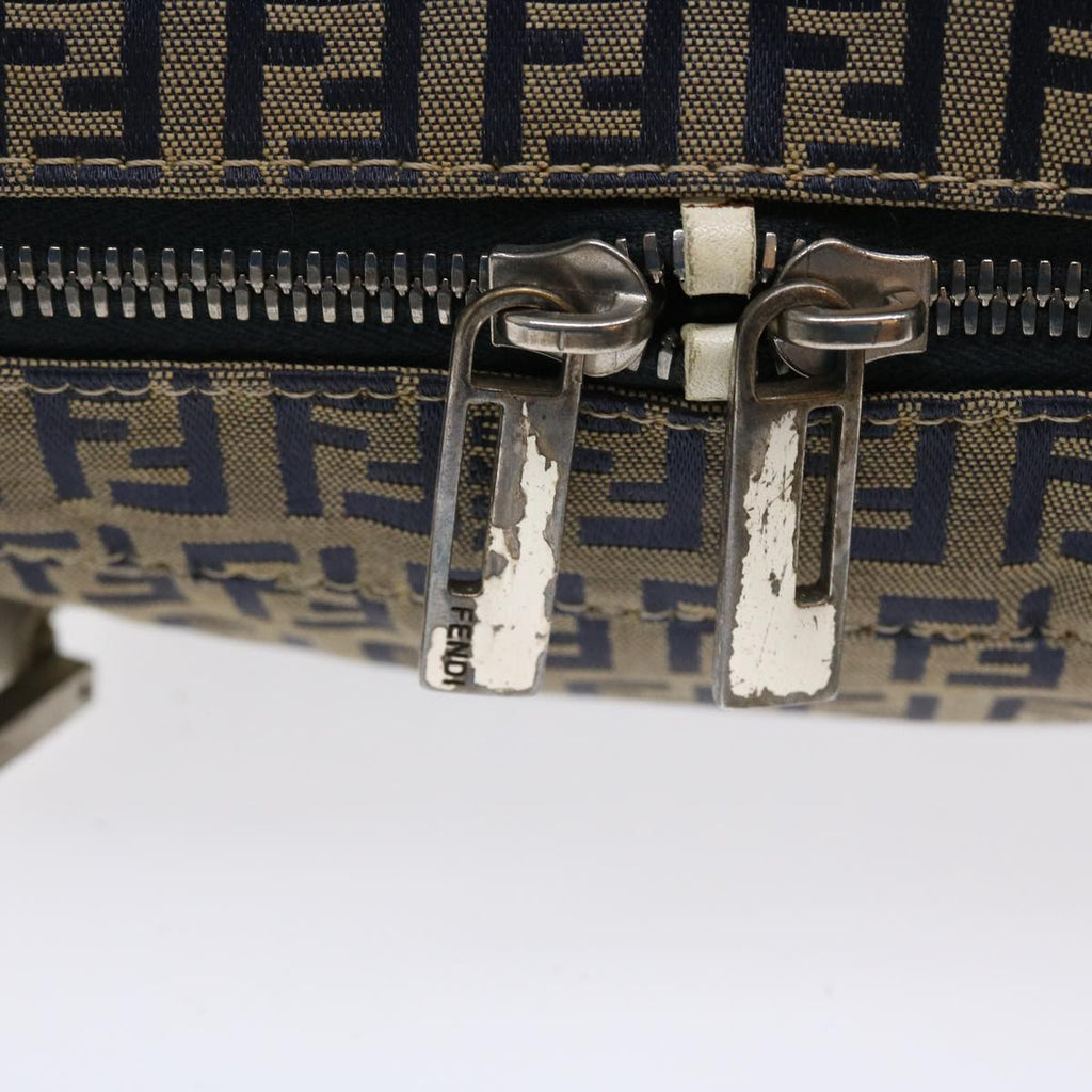 FENDI Zucchino Canvas Shoulder Bag Nylon Navy rd4608