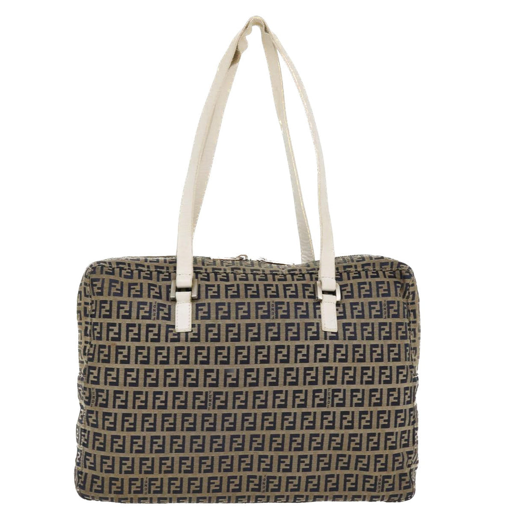 FENDI Zucchino Canvas Shoulder Bag Nylon Navy rd4608