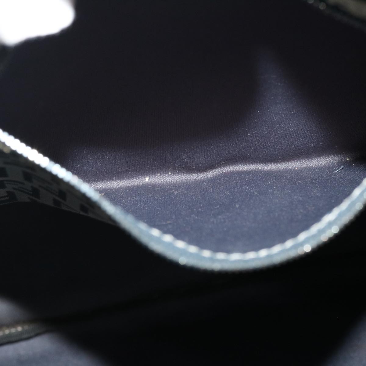 FENDI Zucchino Canvas Shoulder Bag Nylon Navy rd4608