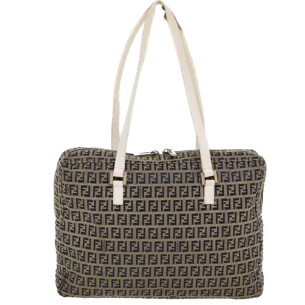 FENDI Zucchino Canvas Shoulder Bag Nylon Navy rd4608