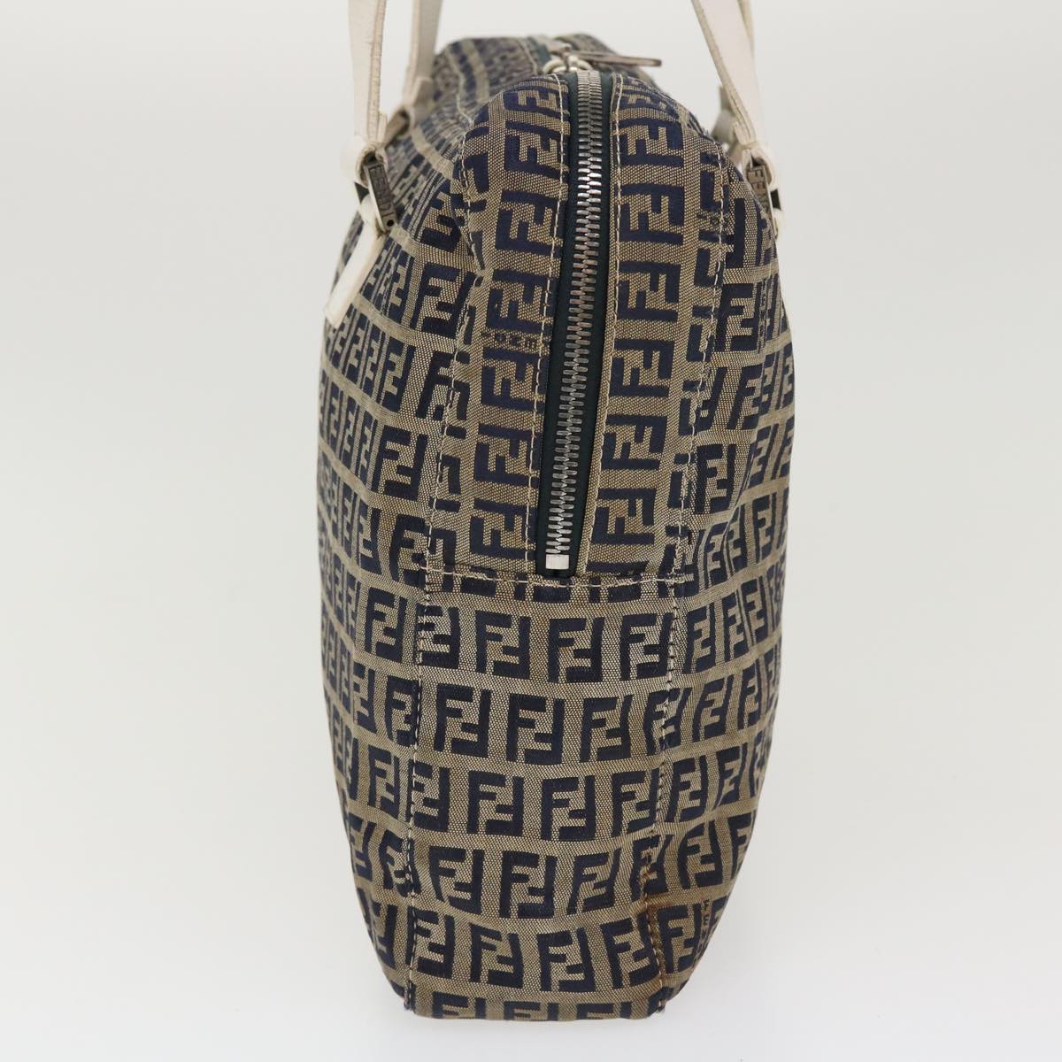 FENDI Zucchino Canvas Shoulder Bag Nylon Navy rd4608