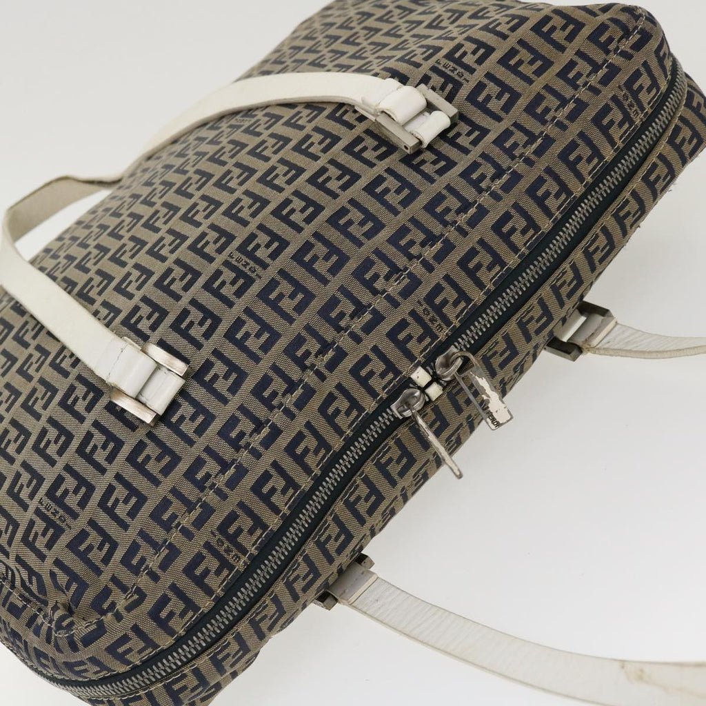 FENDI Zucchino Canvas Shoulder Bag Nylon Navy rd4608
