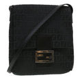 FENDI Zucchino Canvas Shoulder Bag Black 2288-8BT075-JQ5-088 rd4687