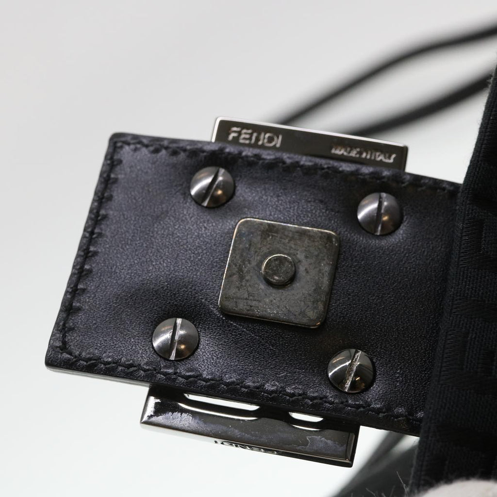 FENDI Zucchino Canvas Shoulder Bag Black 2288-8BT075-JQ5-088 rd4687