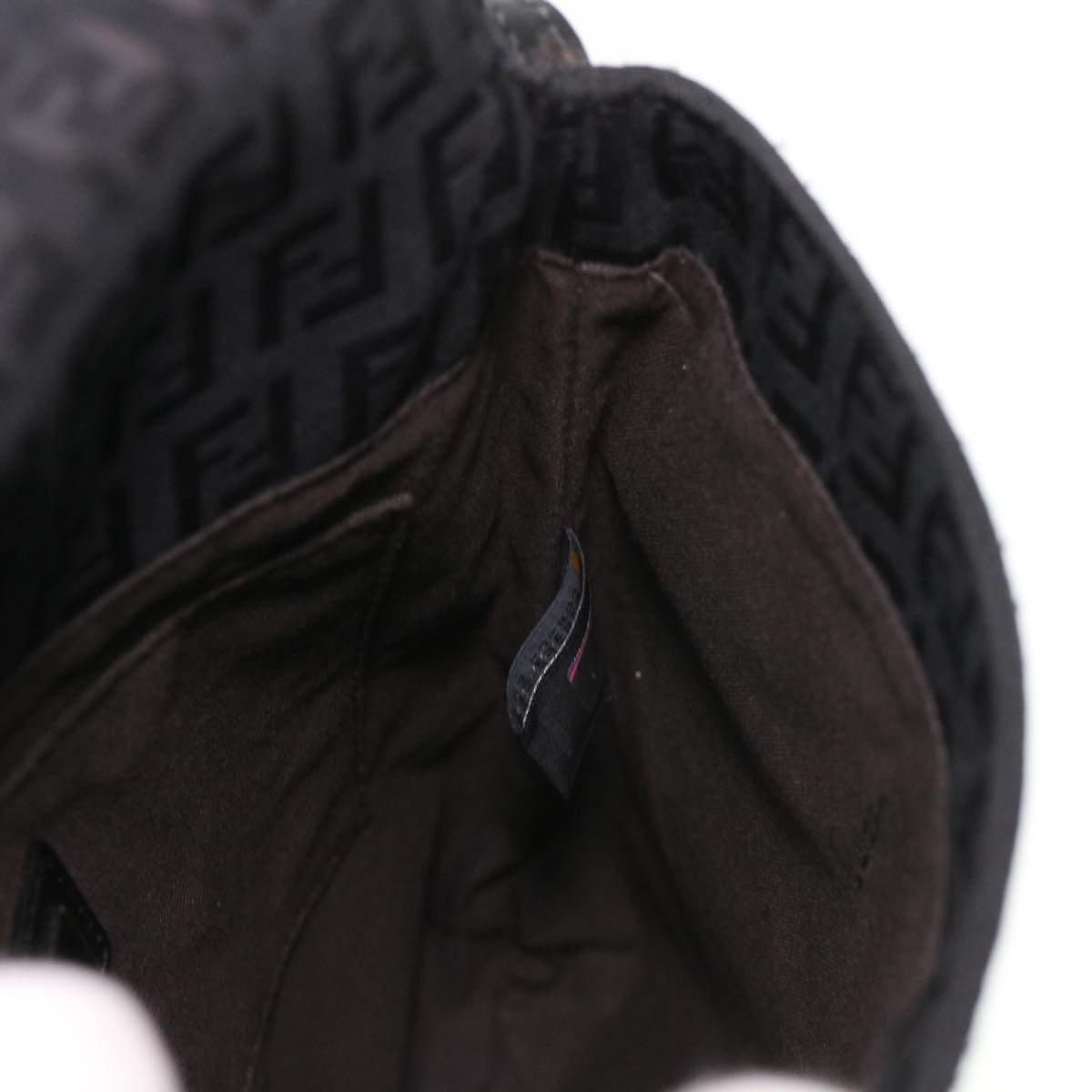 FENDI Zucchino Canvas Shoulder Bag Black 2288-8BT075-JQ5-088 rd4687