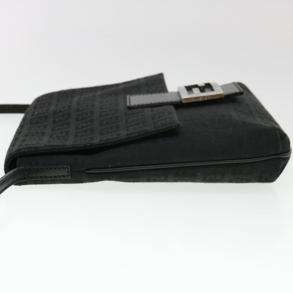 FENDI Zucchino Canvas Shoulder Bag Black 2288-8BT075-JQ5-088 rd4687