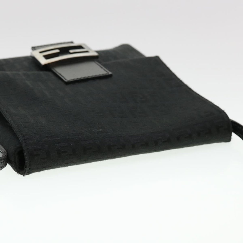 FENDI Zucchino Canvas Shoulder Bag Black 2288-8BT075-JQ5-088 rd4687