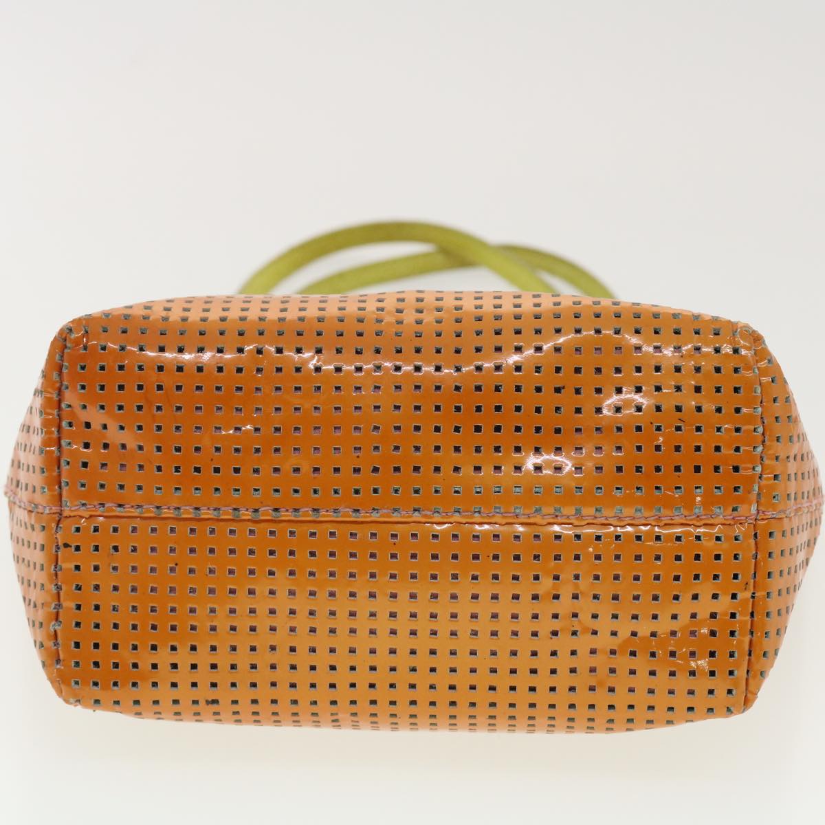 FENDI punching Tote Bag Patent leather Orange 2813-26731-008 rd4723