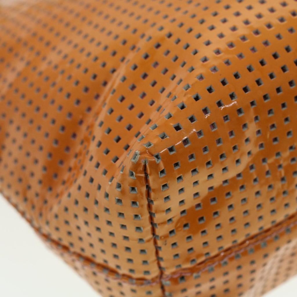 FENDI punching Tote Bag Patent leather Orange 2813-26731-008 rd4723