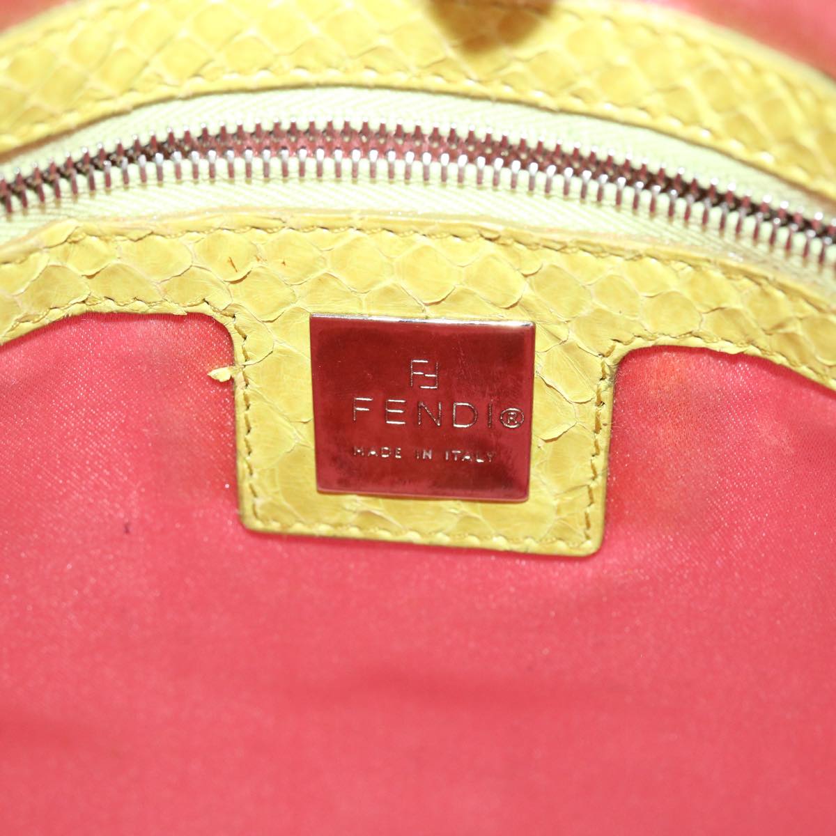 FENDI punching Tote Bag Patent leather Orange 2813-26731-008 rd4723