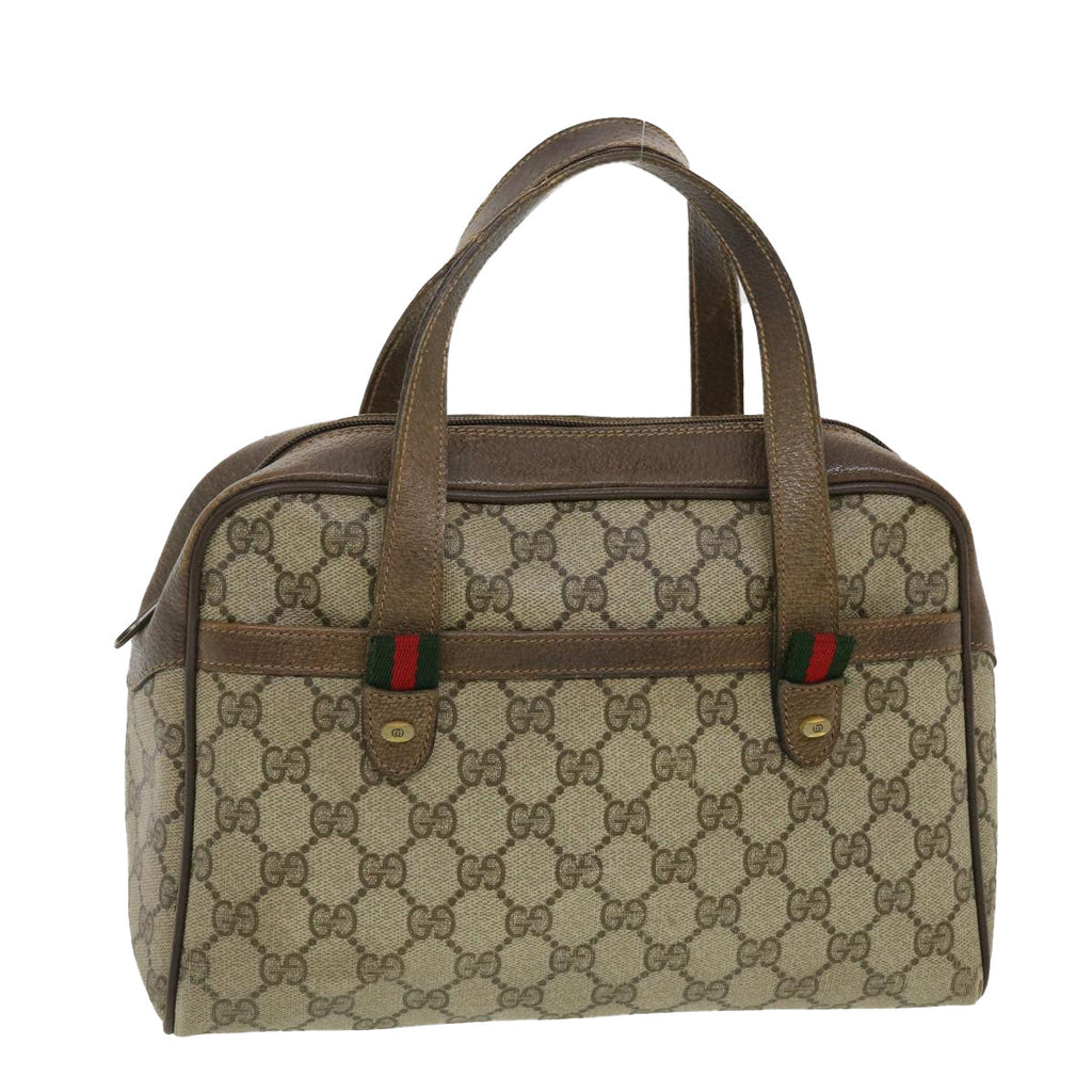 GUCCI GG Canvas Web Sherry Line Hand Bag Beige Red Green 24.02.053 rd4756