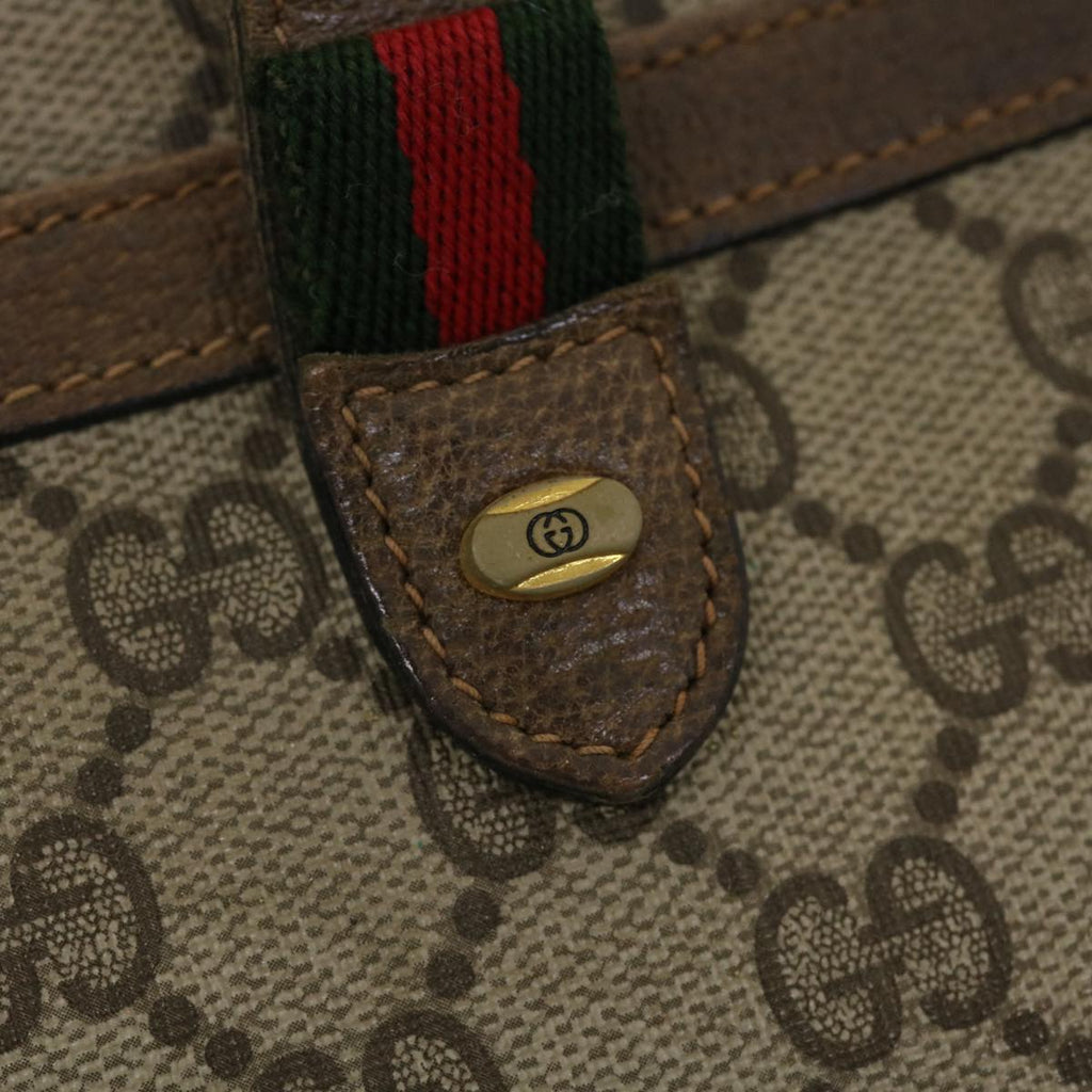GUCCI GG Canvas Web Sherry Line Hand Bag Beige Red Green 24.02.053 rd4756