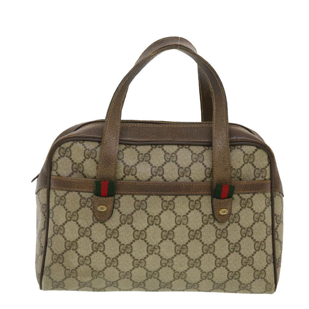 GUCCI GG Canvas Web Sherry Line Hand Bag Beige Red Green 24.02.053 rd4756