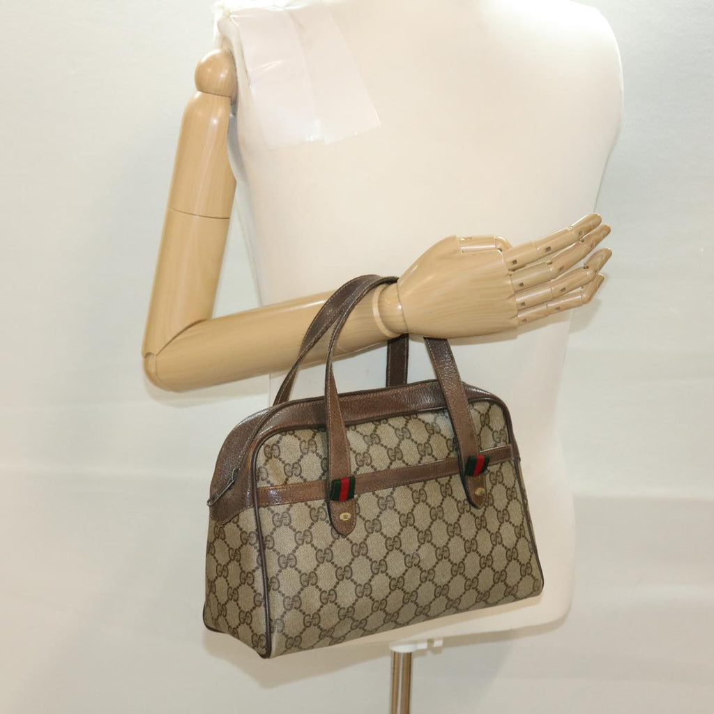 GUCCI GG Canvas Web Sherry Line Hand Bag Beige Red Green 24.02.053 rd4756