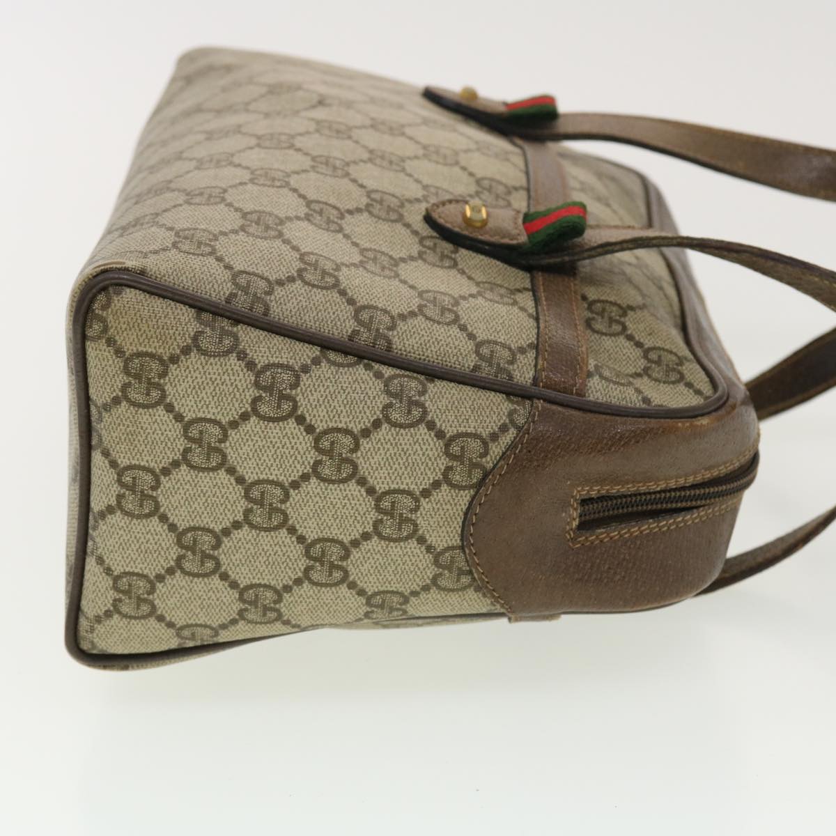 GUCCI GG Canvas Web Sherry Line Hand Bag Beige Red Green 24.02.053 rd4756